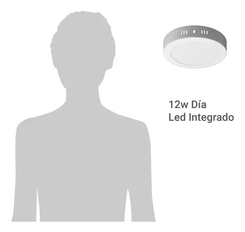 Pack 4 Focos Sobrepuestos Panel Led Lampara Redondo 18w Blanco