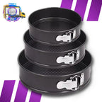 Set Moldes Antiadherentes Para Hornear 3 Piezas 24/26/28 Cm Negro