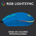 Mouse Gamer Logitech G203 Lightsync Con Rgb Y 6 Botones Azul