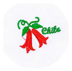 Pañuelo 18 Blonda Diseño Bordado Copihue Fechas Patria Cueca Blanco Bordado Copihue
