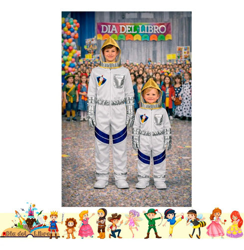 Disfraz Astronauta Infantil Dia Del Libro Niños Blanco