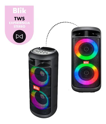 Parlante Karaoke Blik Upsound3 Bt 5.3 Radio Tf/sd Tws Rgb 5h Negro