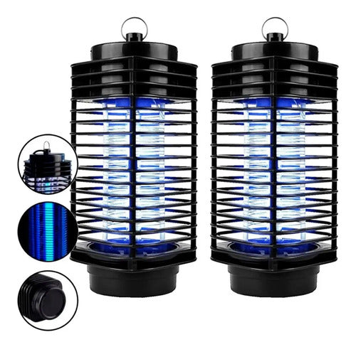 Pack X2 Farol Mata Mosquitos Con Luz Uv Mata Mosca Farol