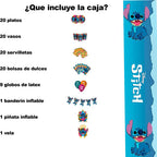 Pack Caja 20 Invitados Cumpleaños Stitch  Decoracion Fiestas