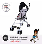 Coche Paseo Paragua Plegable Resistente Con Cinturón Y Freno Gris