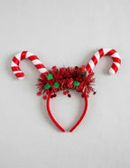 Pack 3 Cintillos Led Baston Dulce Diademas Fiestas Navideñas Rojo