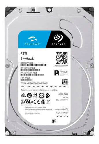 Disco Duro Interno Seagate Skyhawk 6tb Pc/dvr/nvr Vigilancia Black
