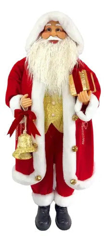 Muñeco Santa Con Campana Animatronic Dcoracion Navidad 115cm Rojo