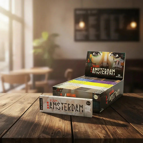 Papelillo Rolling Amsterdam Urban 1 1/4 Caja 20 Un Natural