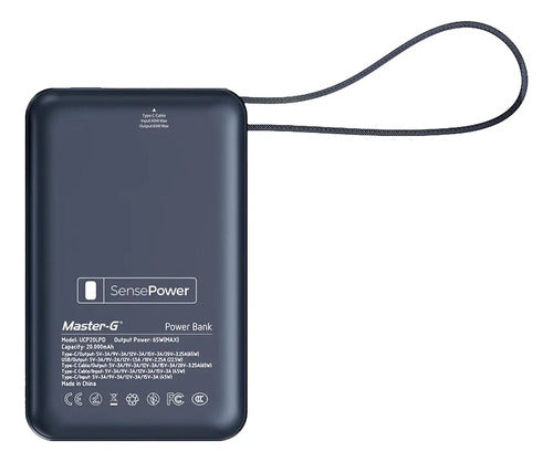 Cargador Portatil Bateria Power Bank Master-g 20.000mah 65w