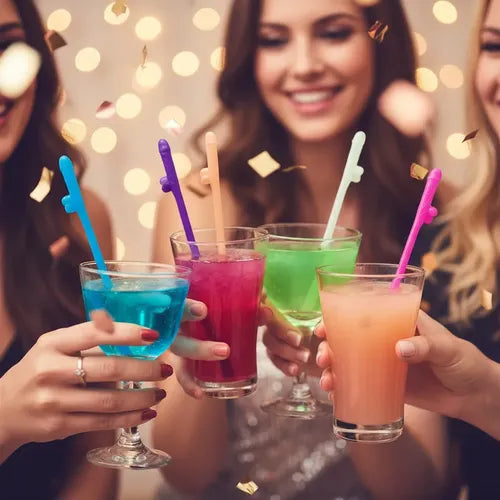 Bombillas Pajitas Despedida De Soltera Fiestas X10 Unidades Multicolor