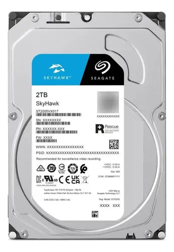 Disco Duro Interno Seagate Skyhawk 2tb Pc/dvr/nvr Vigilancia Negro