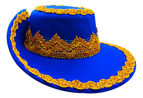 Sombrero Gorro Caporal Danzas Tradicionales Fiestas Patrias Azul Estándar Ajustable