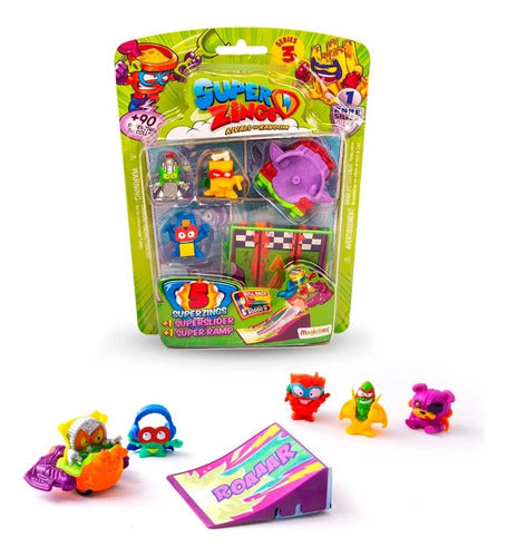 Blister 5 Figuras Coleccionables Superzings+1 Botella Serie3