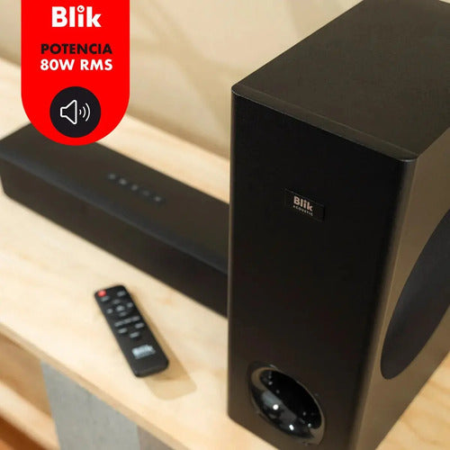 Barra De Sonido Blik Surreal80 80w Cinema Bt/aux/hdmi/usb Negro