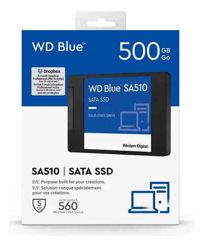 Disco Solido Ssd Interno Wd Sa510 Blue 500gb 6 Gb/s 560mb/s Azul