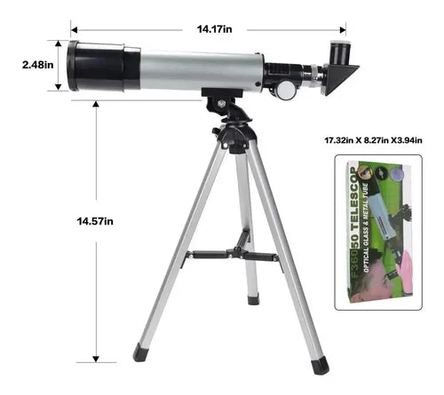Telescopio Monocular Astronómico Niños Aprendiz Zoom 60x Metalico
