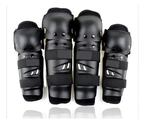 Set De Proteccion Rodilleras Y Coderas Semi Articulado  Negro Único