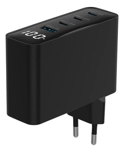 Cargador Master-g Carga Rapida 100w Multipuerto +cable Usb-c Negro