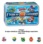 Pack 8 Caja Metalica Porta Superzings Especiales Cyber Squad