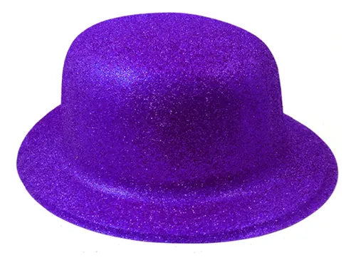 12 Gorros Chaplin Escarchado Fiestas Celebraciones Hora Loca Surtido