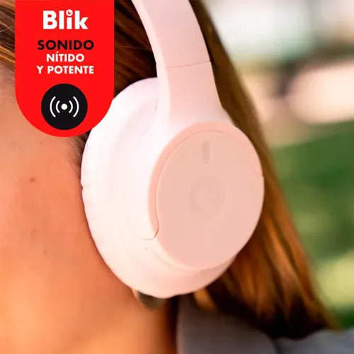Audifono Inalambricos Blik Soul250 Bluetooth 5.4 Bateria 20h Rosa