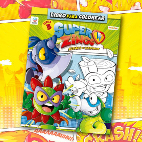 Superzings Pack Libro Para Colorear + 3 Sobres Serie 3