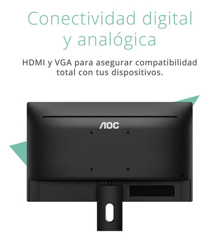 Monitor Aoc Con Pantalla De 21.5  60hz Y Resolución Full Hd Negro