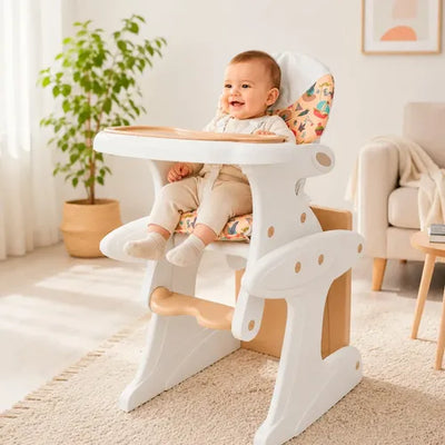 Silla De Comer Bebé 4 En 1 Reclinable Mesa Silla Infantil Silla 4 En 1 Blanco