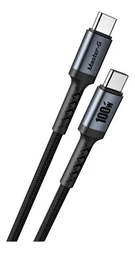Cable Usb-c A Usb-c Master-g Carga Rapida 100w Antinudos 1m Negro