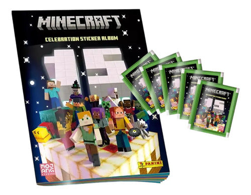 Pack Álbum + 10 Sobres Minecraft 15o Aniversario Original