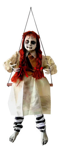 Muñeca Poseida En Columpio  Animatronic Decoracion Halloween