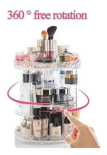 Organizador De Maquillaje Y Accesorios Rotacion 360 Grados Transparente