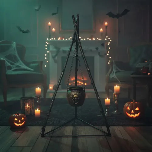 Caldera En Tripode Accesorio Decoracion  Fiestas Halloween