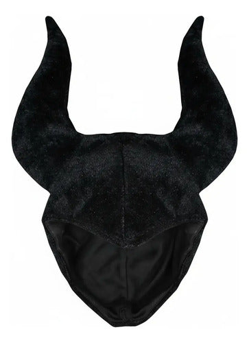 Sombrero Cuernos Malefica Disfraz Cosplay Fiestas Halloween Negro Unica Tela