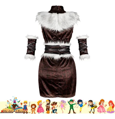 Disfraz Traje Vestido Vikinga Cuentos Halloween Adulto Marrón
