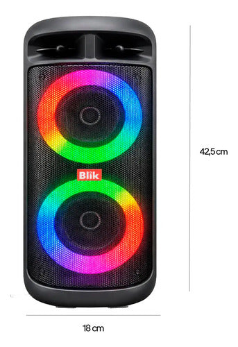 Parlante Karaoke Blik Upsound3 Bt 5.3 Radio Tf/sd Tws Rgb 5h Negro