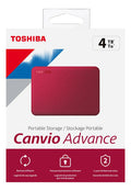 Disco Duro Externo Toshiba Canvio Advance 4tb Usb 3.0 Portátil Rojo Hdtca40xr3ca