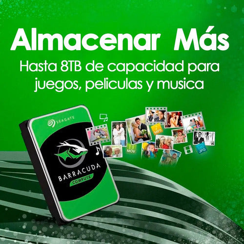 Disco Duro Seagate Barracuda 2tb 3.5in Pc/dvr/nvr Vigilancia Plateado