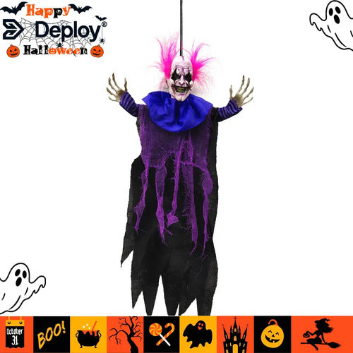 Payaso Colgante Accesorio Decorativo Terror Halloween 60 Cm