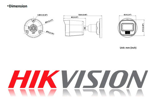 Camara De Seguridad Analoga Bala Hikvision Luz Inteligente Blanco