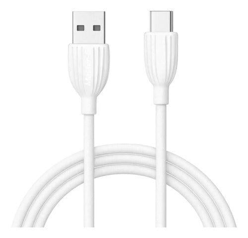 Cable Usb-c A Usb-a Master-g Carga Rapida Potencia 2.1a 1m Blanco