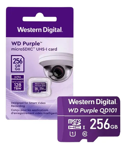 Tarjeta De Memoria Microsd 256gb Wd Purple Sdxc Clase 10 4k