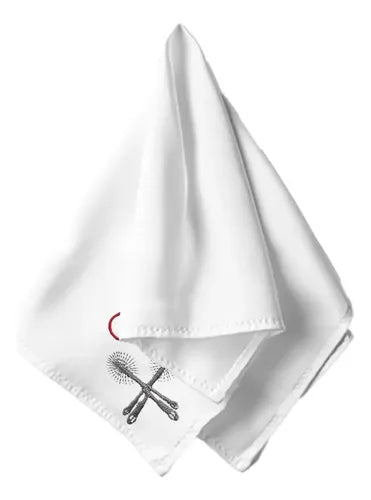 Pañuelo De Cueca Bordado Fiestas Patrias Danzas Espuela Blanco Espuela