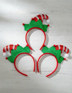 Pack 3 Cintillos Elfo Duende Fiestas Celebraciones Navideñas Verde