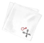 Pack 12 Pañuelo Baile Cueca Bordado Fiestas Patrias Y Danzas Blanco Liso