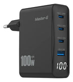 Cargador Master-g Carga Rapida 100w Multipuerto +cable Usb-c Negro