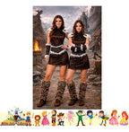 Disfraz Traje Vestido Vikinga Cuentos Halloween Adulto Marrón