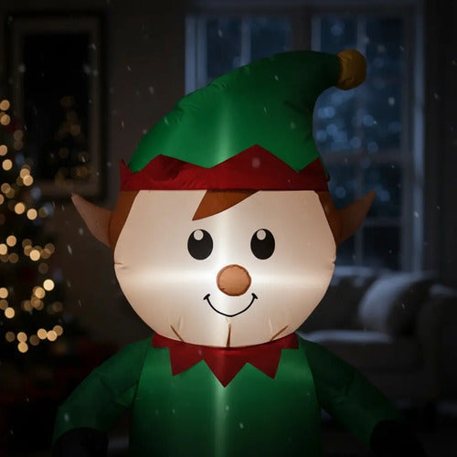 Muñeco Infable Led Decoracion Navidad Santa Reno Elfo 150cm Rojo