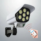 Foco De Luz Solar Tipo Cámara De Seguridad Sensor + Control Blanco
